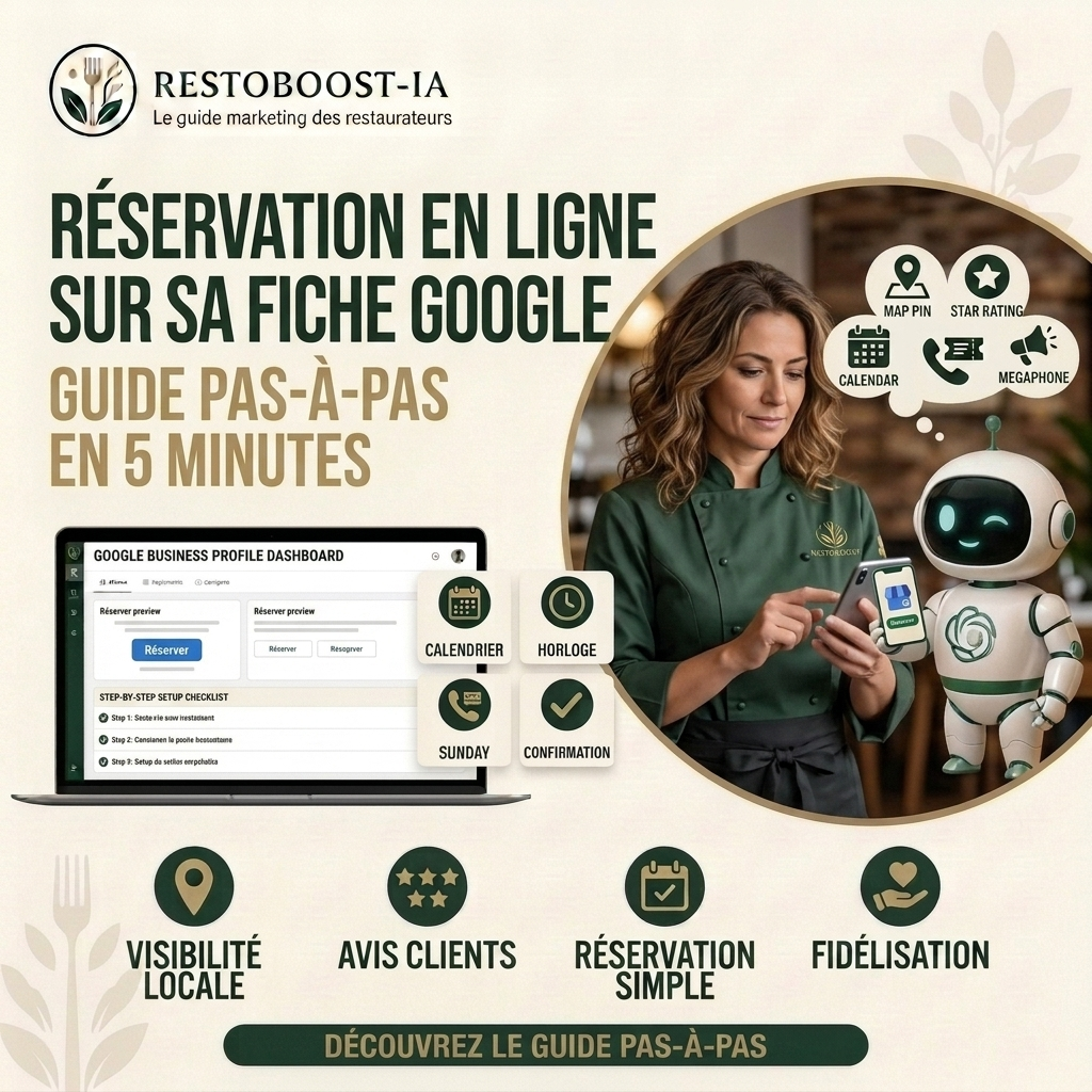 Réservation en ligne fiche Google restaurant : le guide